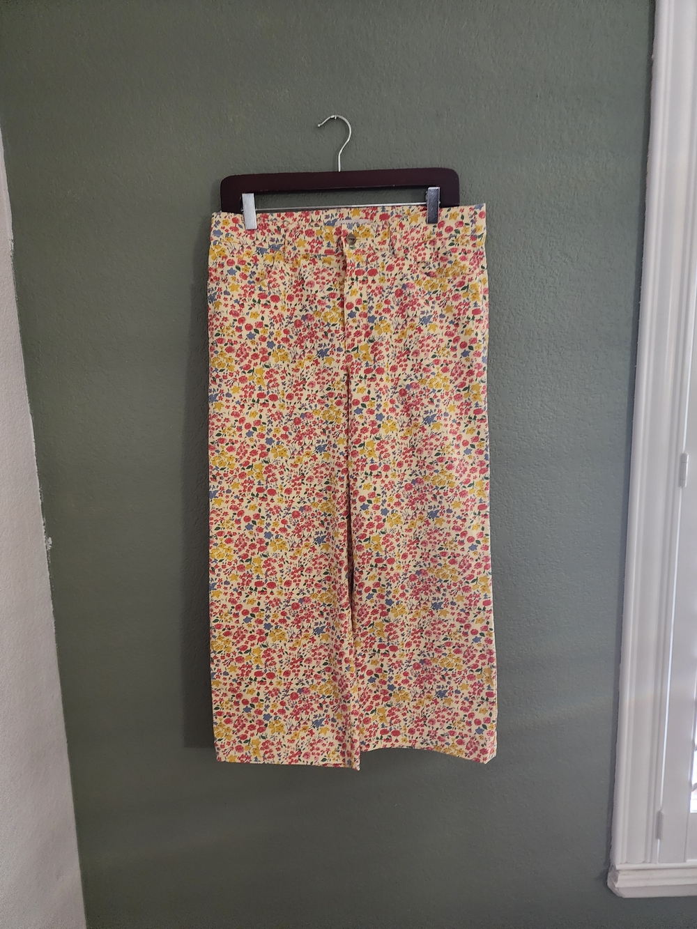 Toad&Co Floral Wide Leg Crop Pants Womens Size 10 Cottagecore